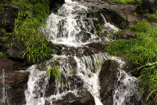 Fototapeta Waterfall mountain view close up