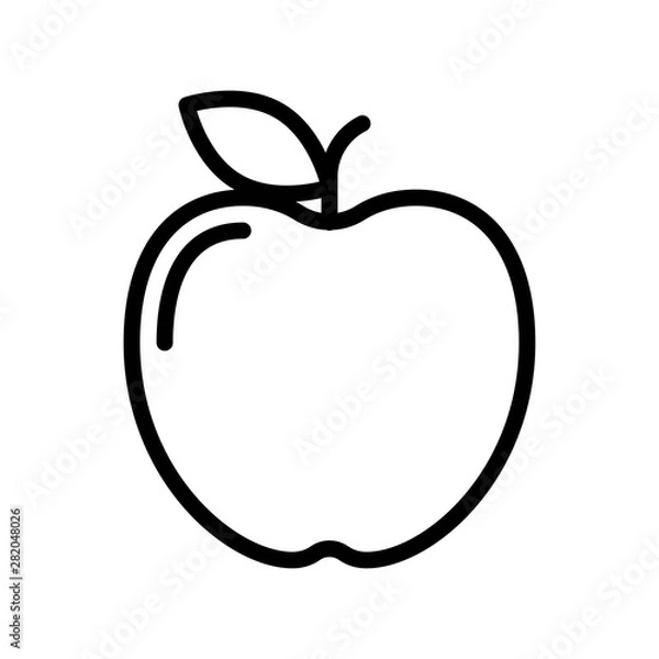 Obraz Apple vector, Back to school line design icon