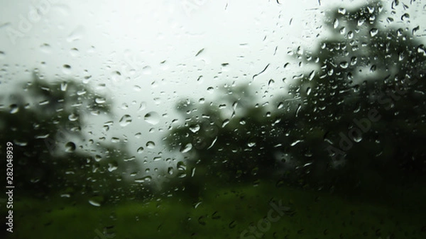 Obraz Rain drops on glass window
