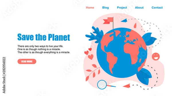 Fototapeta Web Template. Concept save the planet and environment	