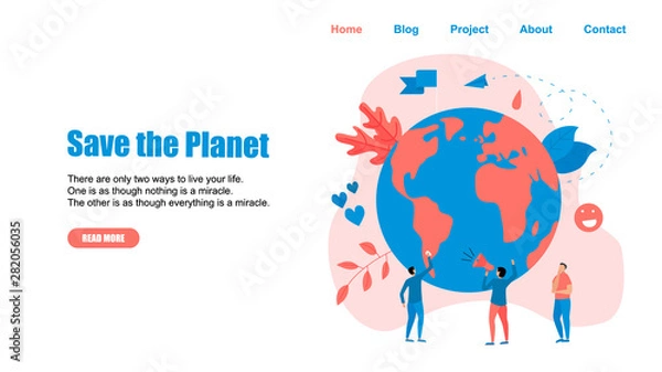 Fototapeta Web Template. Concept save the planet and environment	
