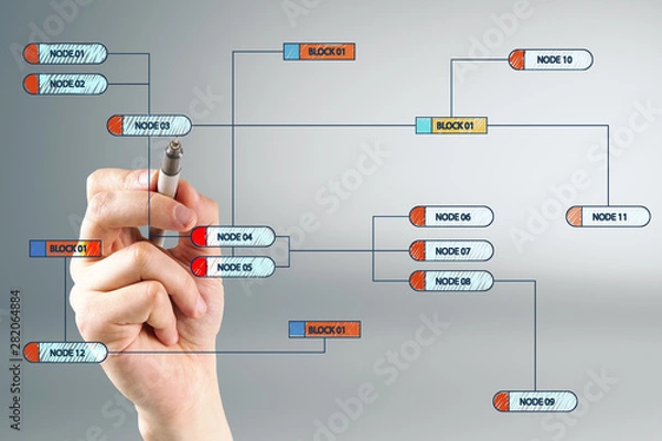 Fototapeta Hand drawn node background