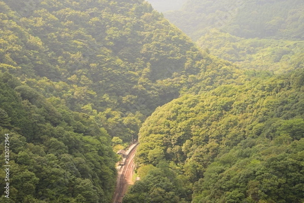 Obraz 山の中の秘境駅