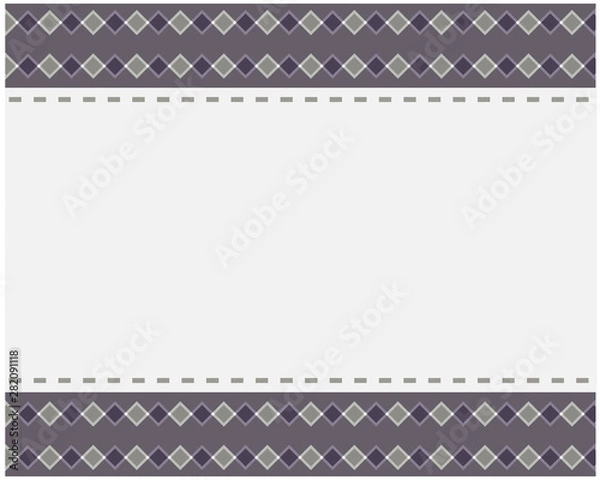 Fototapeta チェック　柄　壁紙　背景　カード　メッセージカード　枠　ライン　メモ