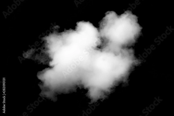 Obraz Close up White cloud on black background