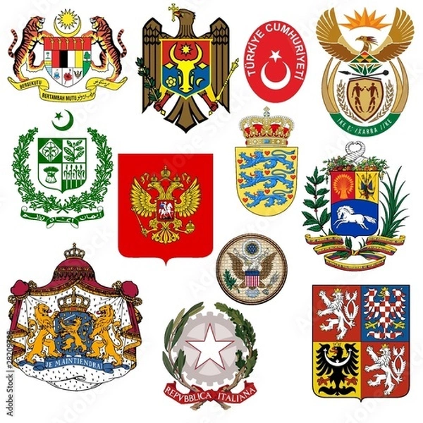 Obraz wektor zestaw herbów