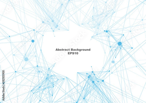 Fototapeta Abstract mesh on white background with circle, lines and shapes. illustration vector design background