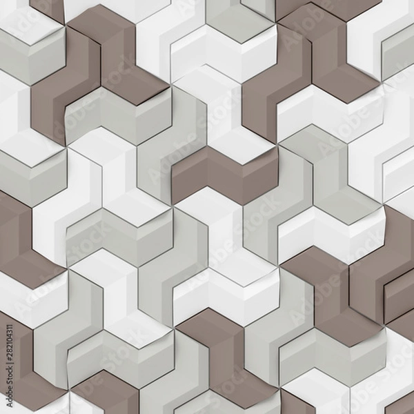 Fototapeta Abstract background of modern tile wall. 3D rendering.