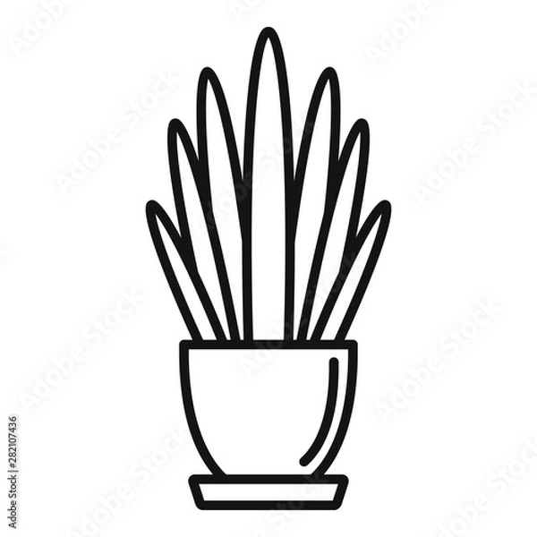 Fototapeta Long high leaf houseplant icon. Outline long high leaf houseplant vector icon for web design isolated on white background