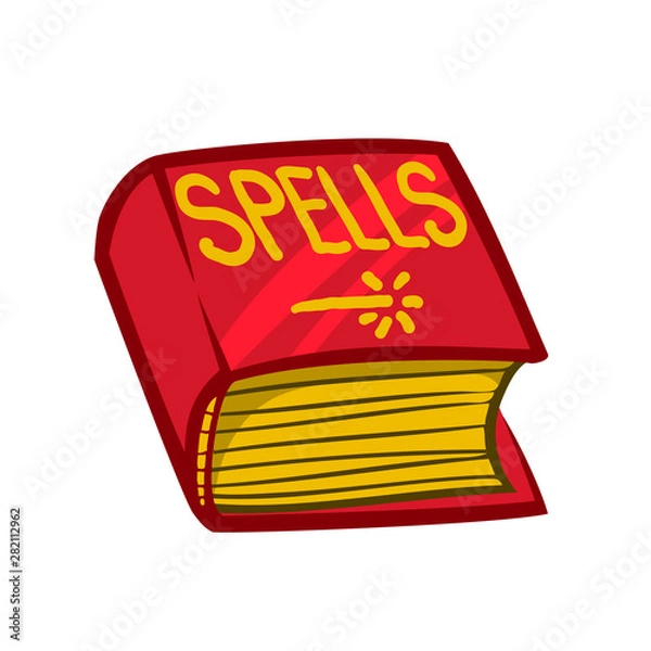 Obraz Cartoon book of spells. Vector illustration