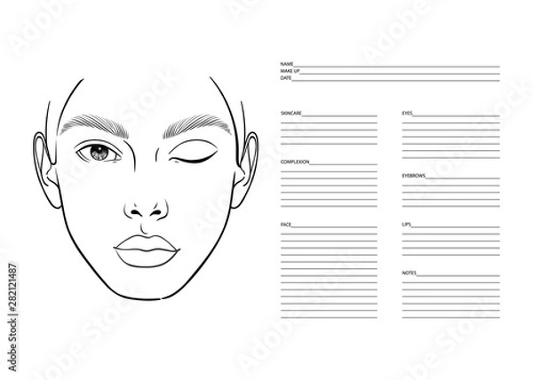 Fototapeta Makeup Artist Blank Template