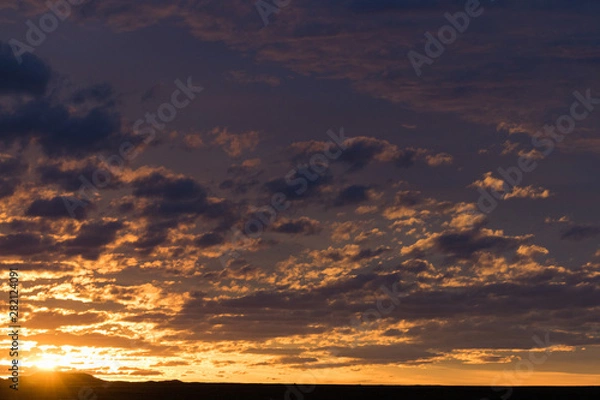 Obraz sky with clouds blue golden hour