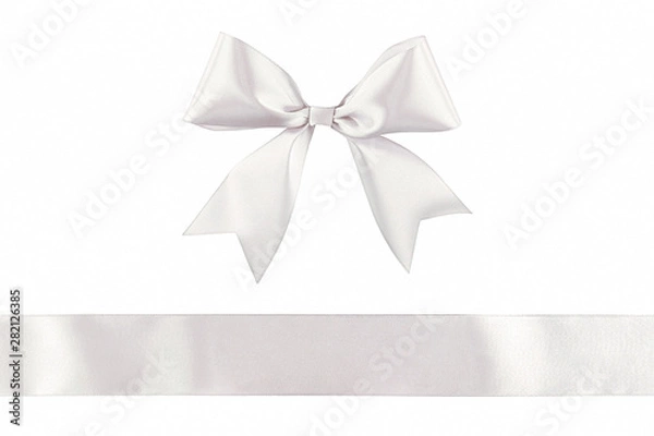 Obraz White ribbon bow isolated on white background