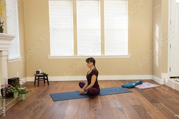 Fototapeta Yoga Butterfly Stretch Cobbler's Pose