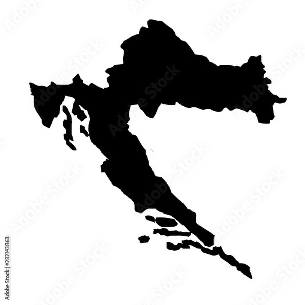 Obraz Croatia Map Silhouette