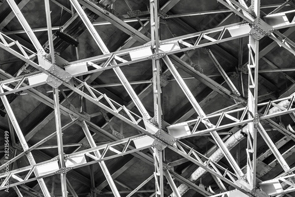 Fototapeta Underside structural view of highway overpass