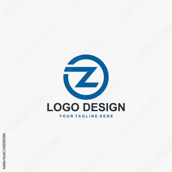 Obraz Letter OZ logo design. Monogram O and Z type abstract symbol. Initial Z in circle vector icon.
