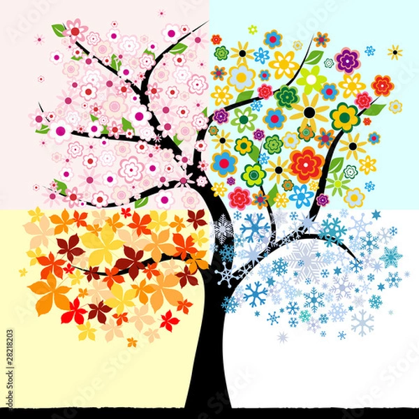 Obraz Four season tree
