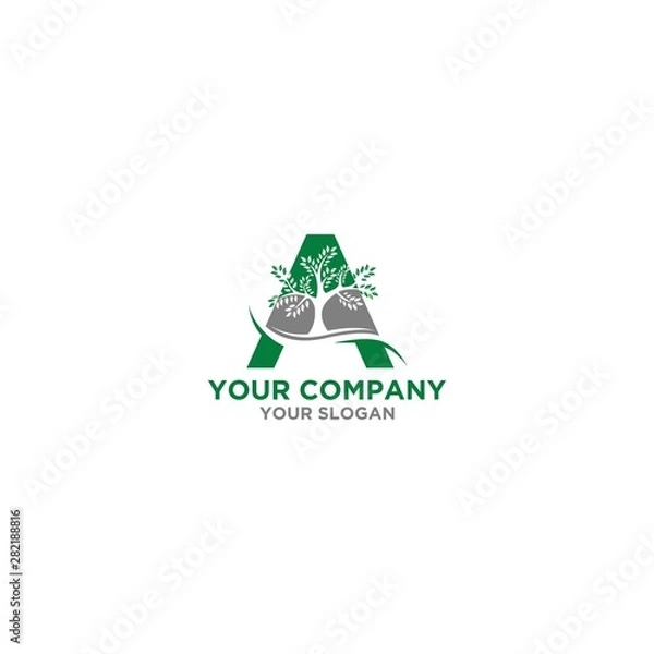 Obraz Tree in Letter A Logo Design Vector