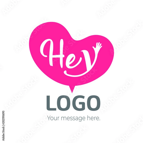 Obraz High five! Hey! Hi! Greeting logo -vector 