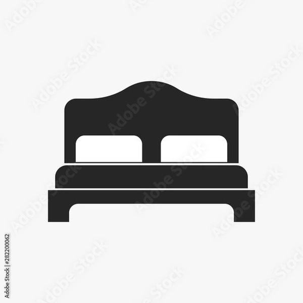 Obraz Vector illustration of double bed icon