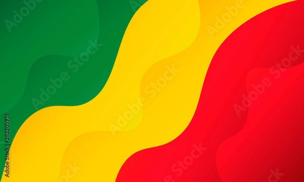 Obraz Congo flag icon vector design. Abstract liquid gradient background. Trendy layered backdrop.