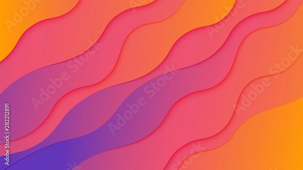 Obraz Modern wavy layered paper cut-out background, vector illustration