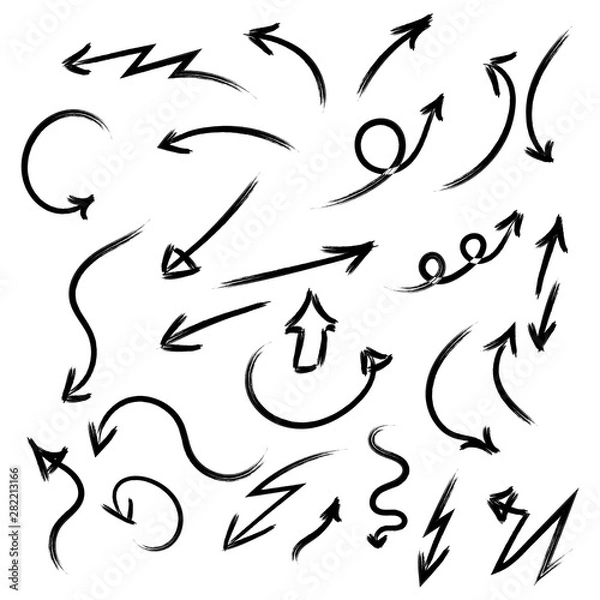 Fototapeta Arrows vector collection with elegant style and black color. Vector illustration
