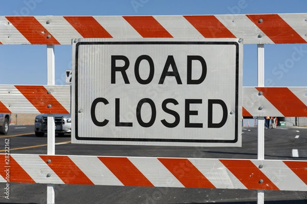 Obraz Road Closed Barricade