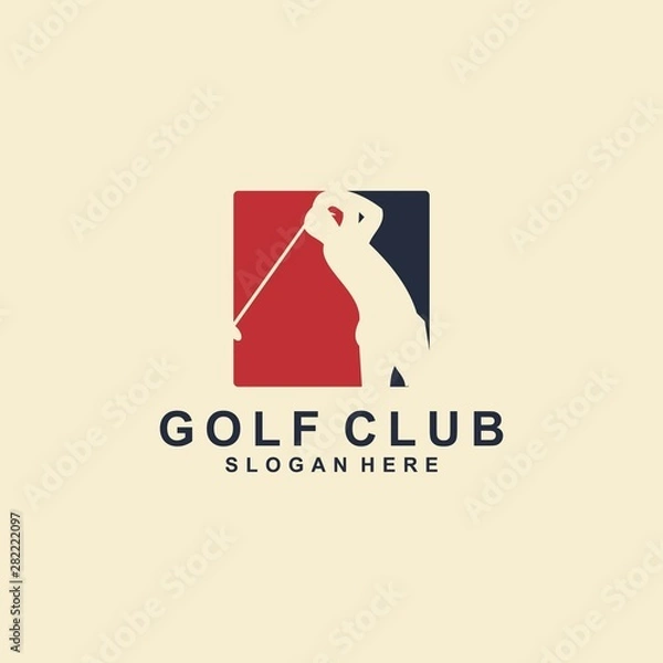 Obraz golf logo template, golfer design vector