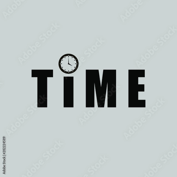 Fototapeta Vector clock with simple but unique design. Good for icon, logo and wallpers. Flat style for remind to wake up.
