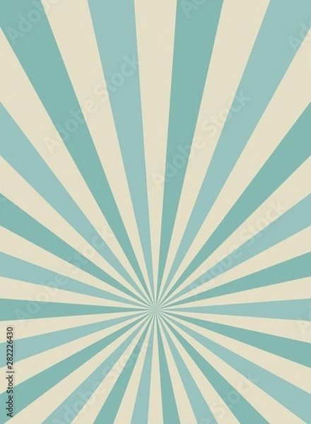 Fototapeta Sunlight retro narrow vertical background. Pale blue and beige color burst background.