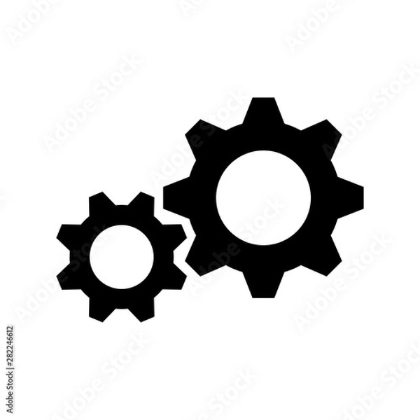 Fototapeta Gears icon isolated on the white background for different needs