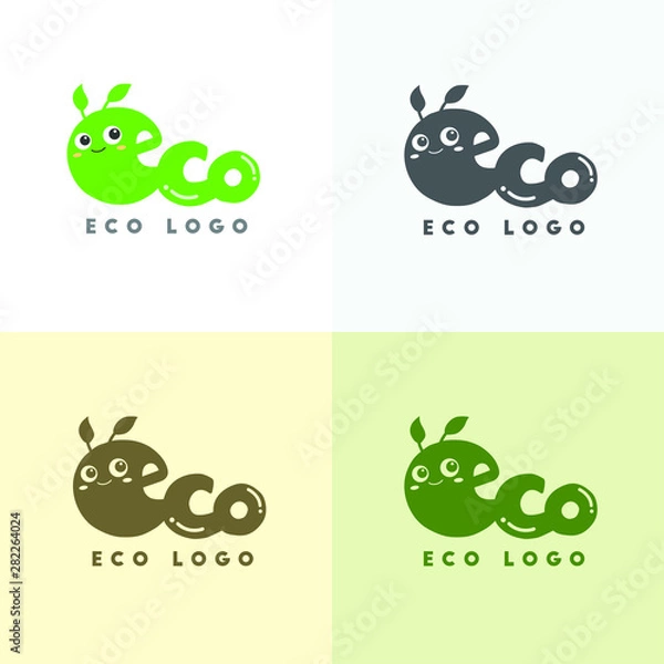 Obraz eco friendly character logo design -vector