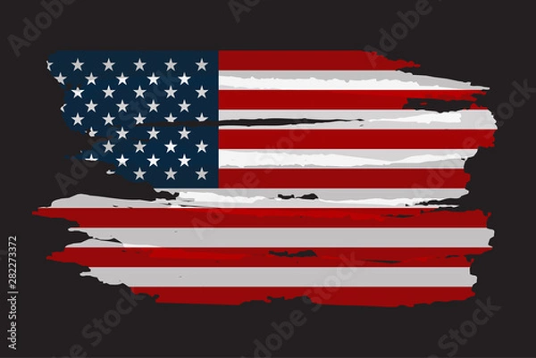 Fototapeta Grunge Flag of the USA. Vector illustration in with grunge texture.