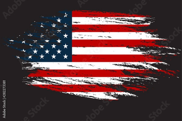 Fototapeta Grunge Flag of the USA in with grunge texture.