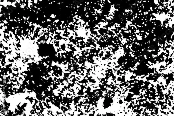 Obraz Grunge black texture on white background (Vector). Use for decoration, aging or old layer