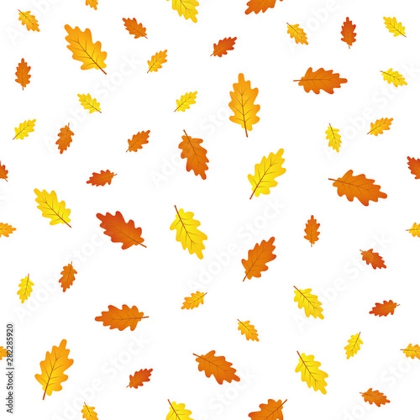 Obraz seamless pattern autumn leaves on white background vector illustration EPS10
