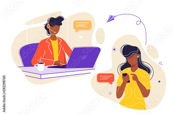 Fototapeta male hotline operator 