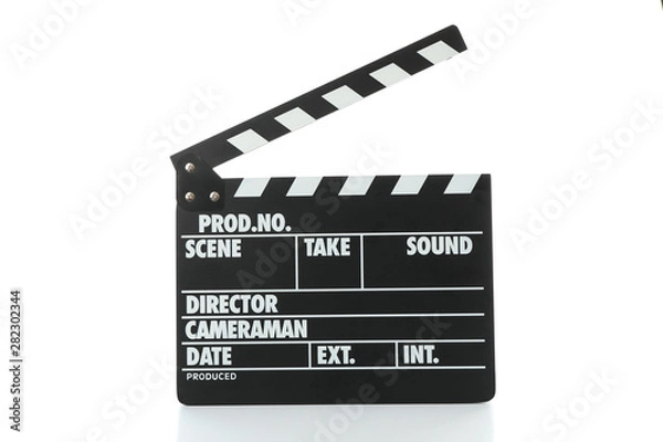 Obraz Movie clapper board isolated on white background