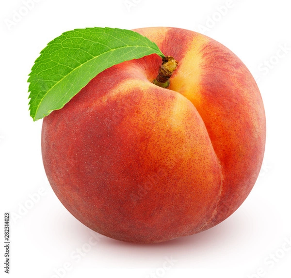 Fototapeta ripe peach isolated on white background