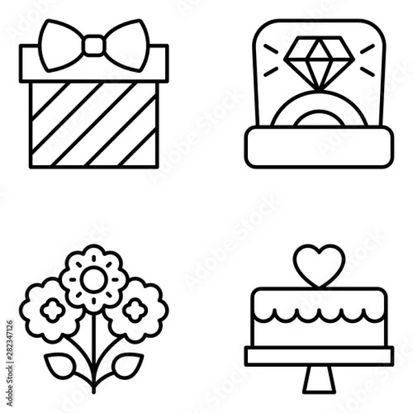 Fototapeta Marriage Vector Icon Set
