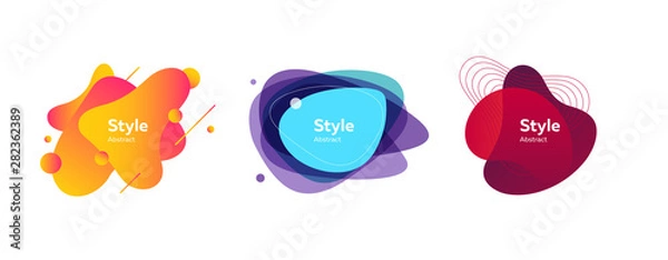 Fototapeta Set of vivid shapes with lines