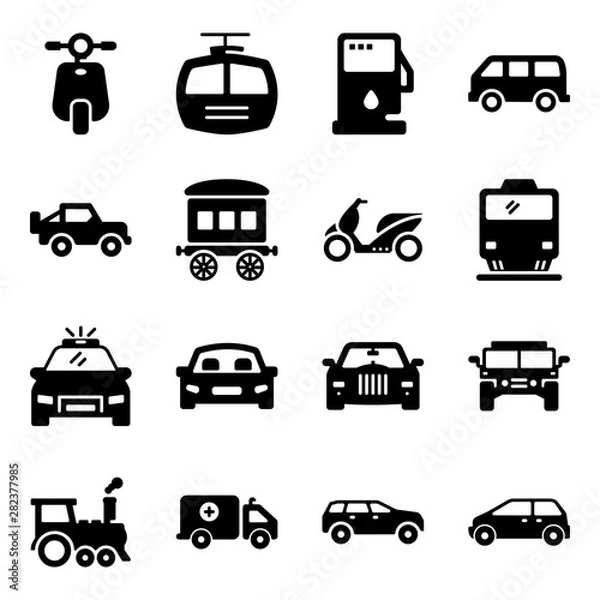 Obraz Vehicle Glyph Icons Pack