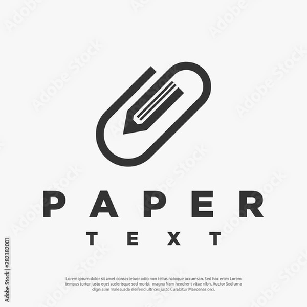 Fototapeta paperclip pens logo vector minimalist