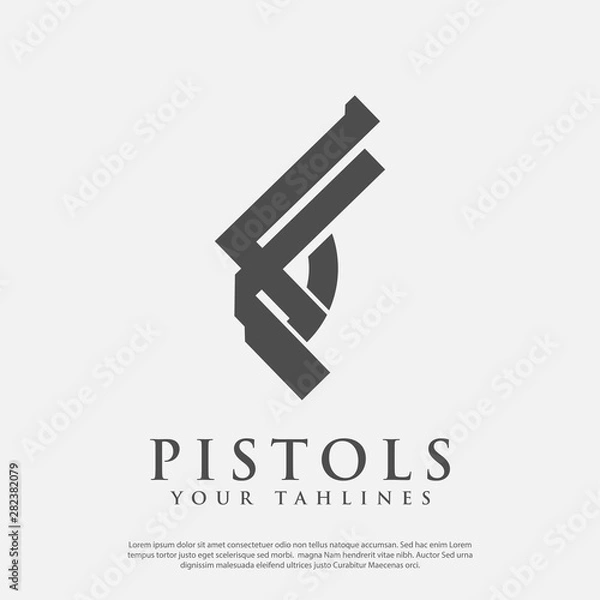 Fototapeta Simple classic pistol logo vector