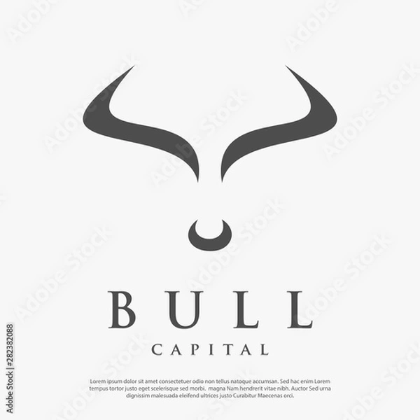Obraz wektor logo byka kapitału prosty minimalistyczny