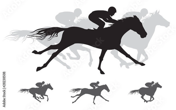 Obraz Horse race vector Silhouettes