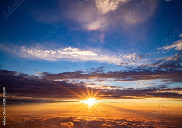 Obraz the sunrise view from the top of Mt. FUJI 富士山夜明け