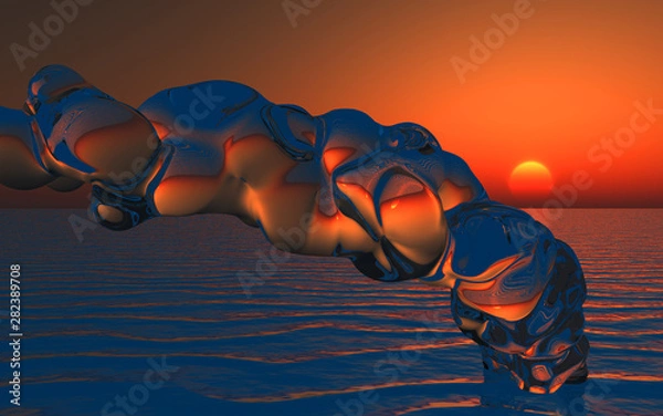 Fototapeta Particle of the drop of water made in 3D Render